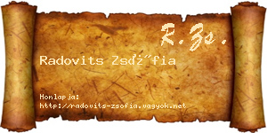 Radovits Zsófia névjegykártya
